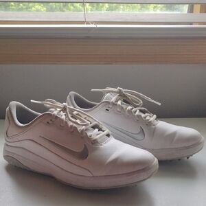 Nike White and Gray Athletic Golf Shoes